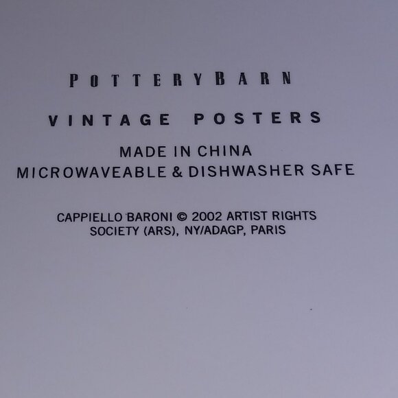 Pottery Barn Vintage Posters Pasta Pates Baroni Cappiello Large Serving Bowl - Picture 4 of 7
